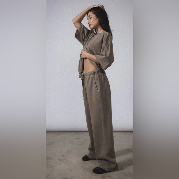 Elwood Core Straight Leg Sweatpant Small Vintage Brown Organic Cotton Loungewear - Picture 2 of 11